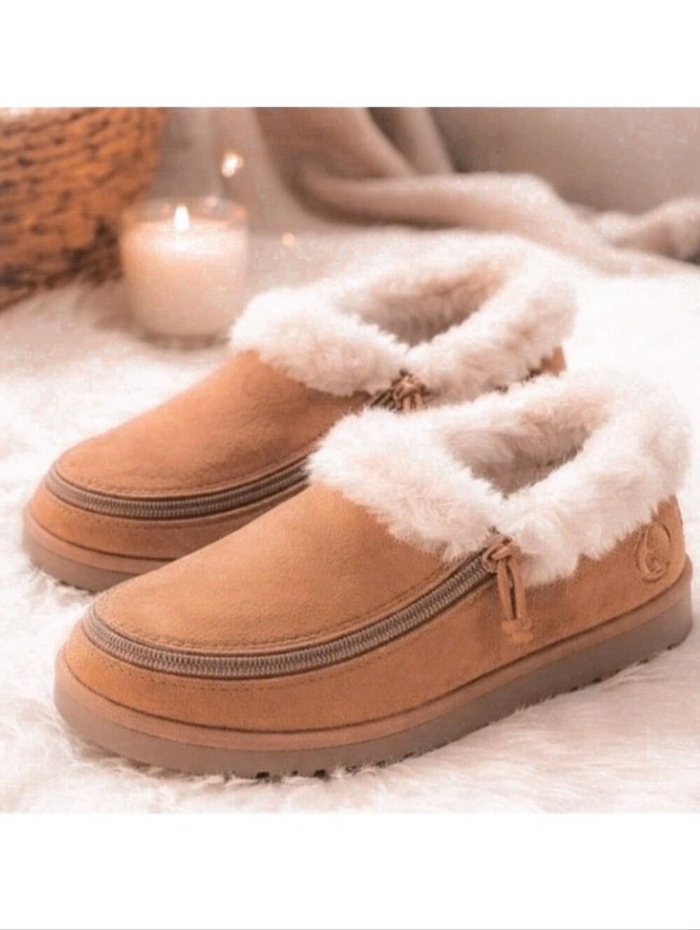 New Cozy II Vegan Leather Slip-On Chestnut Moccasin Comfort Slipper 10 Unisex